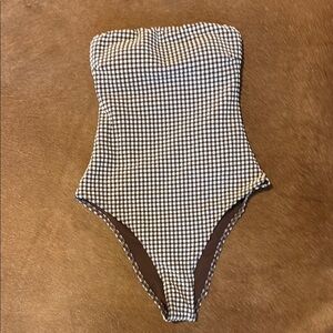 Abercrombie and Fitch Brown Gingham Swimsuit